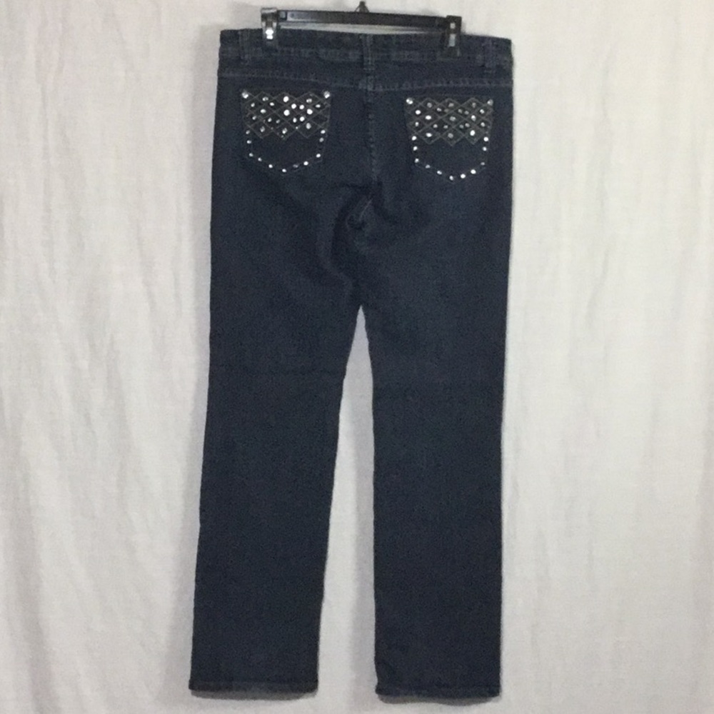 JZ 230 Dark Denim Jeans w/Clear Rhinestones